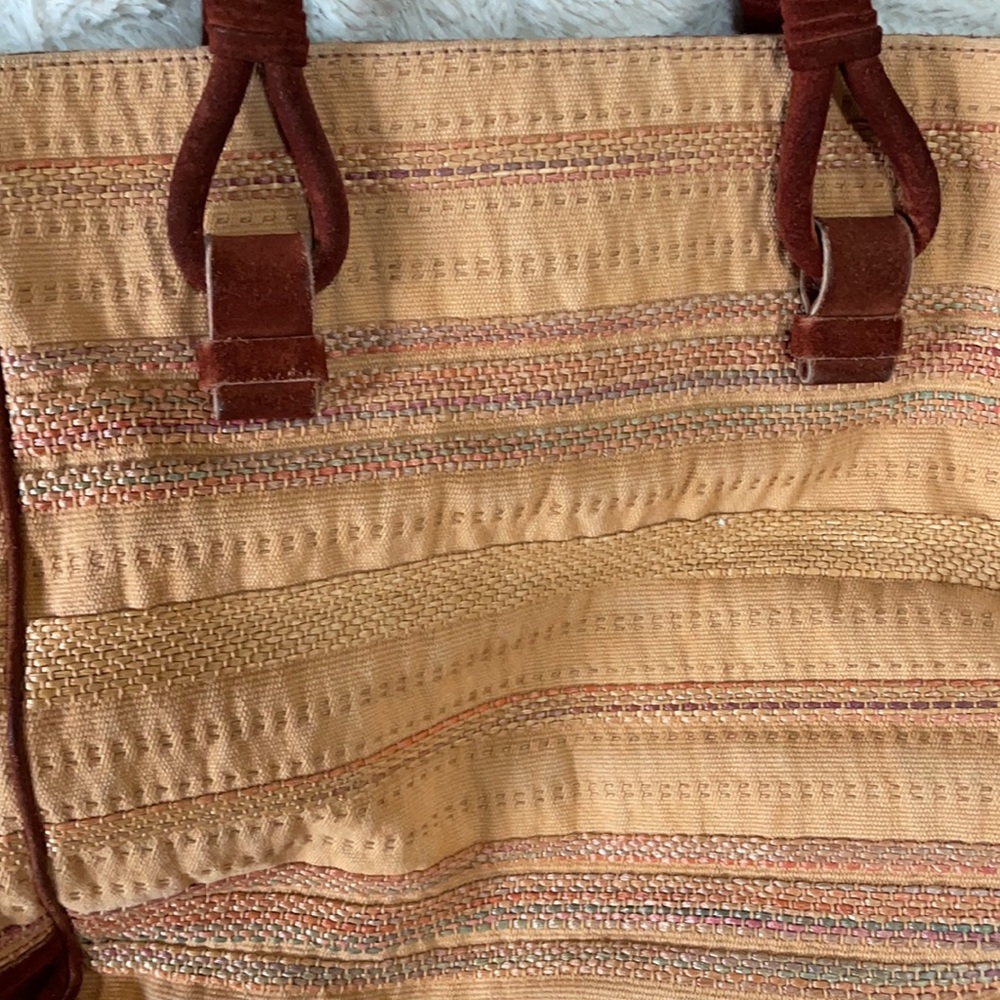 BOTTEGA VENETA Brown Suede & Camel Color Tote Bag - Picture 3 of 9